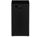 Beko Slimline Dishwasher 10 Place Black | DVS04020B image