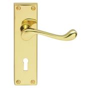Victorian Scroll-Lever Lock Furniture Brass