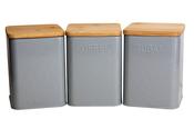Canister Grey Set 3  - Tea Coffee Sugar image