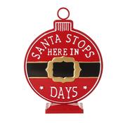 Small Santa Stops Here Bauble Chalkboard 37cm