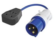 Faithfull Fly Lead 3-Pin Plug to 3-Pin Socket