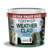 Fleetwood Weatherclad Masonry Paint 11 Litre - Brilliant White