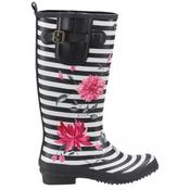 Fleurs Wellingtons Navy &amp; White Stripe