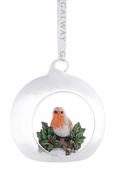 Galway Crystal Robin Hanging Bauble Ornament image
