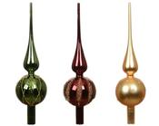 Glass Shiny Glitter Christmas Tree Topper – 3 Assorted Colours (31cm) image