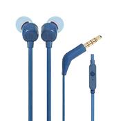 JBL T110 In-Ear Headphones 1-Button Mic Remote Blue| JBLT110BLUE image