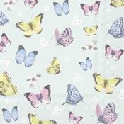 Romantic Butterflies Light Blue Lunch Napkins
