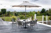 Lyra 6 Seat Round Outdoor Dining Set with Parasol image