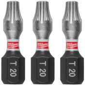 Milwaukee Screwdriver Bit Shockwave Tx20 25Mm-3Pc | 4932500363 image