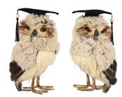 Owl Artificial Fur Feathers 2Ass Grey L.13cm x W.18cm x H.27cm image