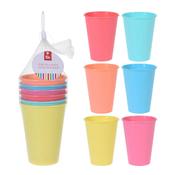 Plastic Beaker Multi-Coloured 6 Pce