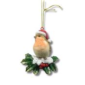 Robin Tree Trim On Holly w/Snow 7cm image