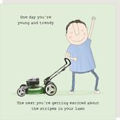 Rosie Made A Thing Lawn Stripes Funny Birthday Card image