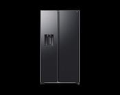 Samsung American Fridge Freezer | Plumbed AI Series 6 SBS  | Black Steel RS70F64KEFEU