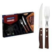 Tramontina Wooden Handle Steak Knives &amp; Fork - 12pack image