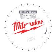Milwaukee Circular Saw Blade 165mm x 20mm 1.6mm Kerf 24TPI (1 pck)