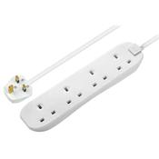 4 Socket 2M 13 Amp Extension Lead White