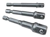 Hex 1/4in to Square Drive Adaptor Set 3piece