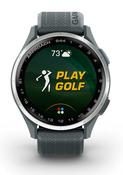 Garmin Approach S44 43mm Golf Smartwatch, Silver with Twilight Silicone Band - 010-03009-01 image