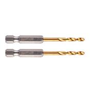 Milwaukee HSS-G Shockwave™ Red Hex  Titanium Drill 3.2mm x 66.5mm - 2pcs