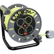 4 Socket 25M 13 Amp Medium Open Reel (Uk)
