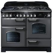 Rangemaster Classic Deluxe 110cm Dual Fuel Range Cooker Slate &amp; Chrome image