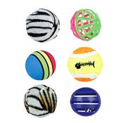 Assorted Cat Balls 3.5-4cm 6pk