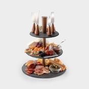 Slate Étagère &amp; 4 Piece Acacia Cheese Knife Set