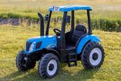 New Holland T7 24V Electric Ride On Tractor Blue - Leather Seat and EVA Rubber Wheels