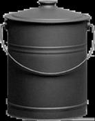 Black Steel Coal Bucket With Lid