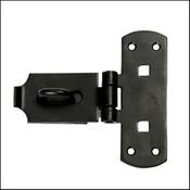6″ Heavy Duty Hasp &amp; Staple Black Vertical