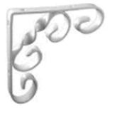 Scroll Shelf Bracket White 8"x8" image