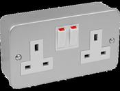 Phoenix 13 Amp 2 Gang Metalclad Switched Socket image