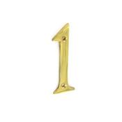 Brass Door Numeral No.1 75mm