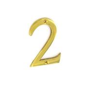 Brass Door Numeral No.2 75mm