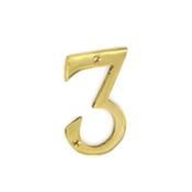 Brass Door Numeral No.3 75mm