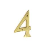 Brass Door Numeral No.4 75mm