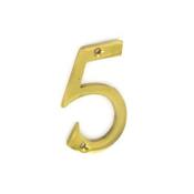 Brass Door Numeral No.5 75mm