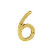 Brass Door Numeral No.6 75mm