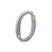Chrome Door Numeral No.0 75mm