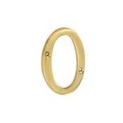 Brass Door Numeral No.0 75mm