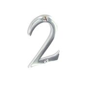 Chrome Door Numeral No.2 75mm