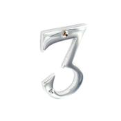 Chrome Door Numeral No.3 75mm