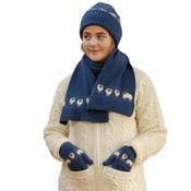 Sheep Gloves Scarf and Beanie-Denim image
