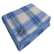 Blanket blue lambswool check King | Twin Size image