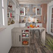 Boss Swiveling Extending Counter with Storage