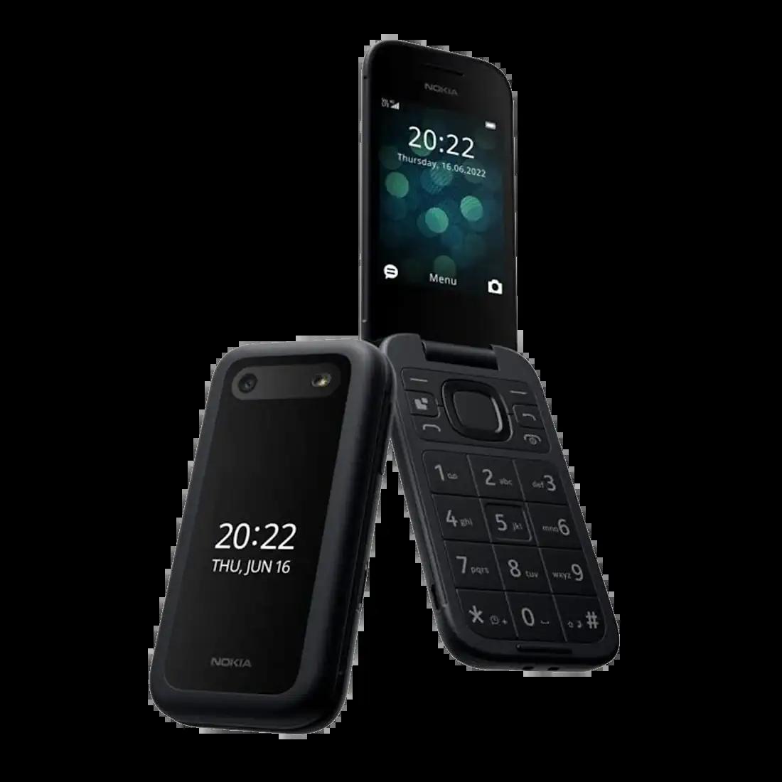 Nokia 2660 Flip 4G Black Mobile Phone with 2.8 inch Screen, Large Buttons, 1450 mAh Battery, Emergency Button, FM Radio, MP3 Player, Hearing Aid Compatible