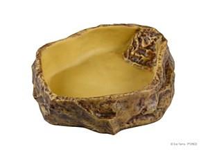 Exo Terra Water Dish for Reptiles - Natural Rock Finish, Safety Steps, Easy to Clean, Stable, Size L