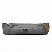 GREY CHECK BED 75x60x20cm