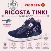 Ricosta Tinki navy waterproof boot with lights